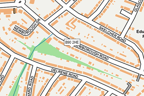 B90 2HE map - OS OpenMap – Local (Ordnance Survey)