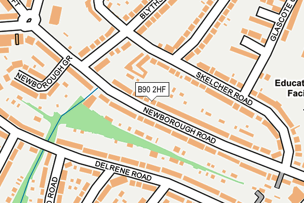 B90 2HF map - OS OpenMap – Local (Ordnance Survey)