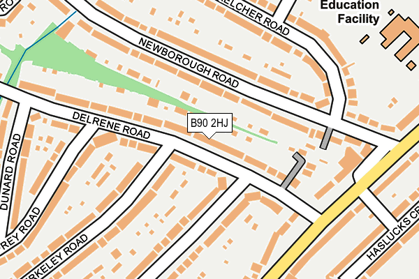 B90 2HJ map - OS OpenMap – Local (Ordnance Survey)