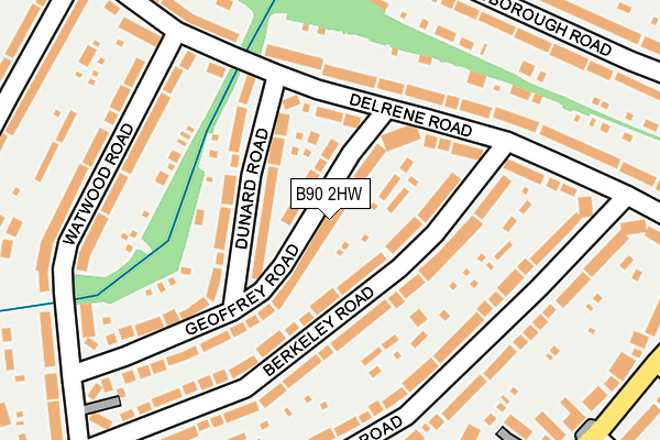 B90 2HW map - OS OpenMap – Local (Ordnance Survey)