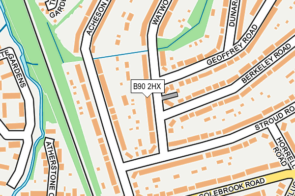 B90 2HX map - OS OpenMap – Local (Ordnance Survey)