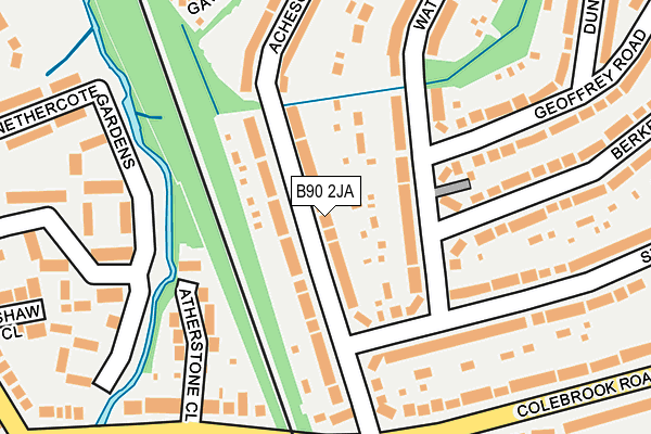 B90 2JA map - OS OpenMap – Local (Ordnance Survey)