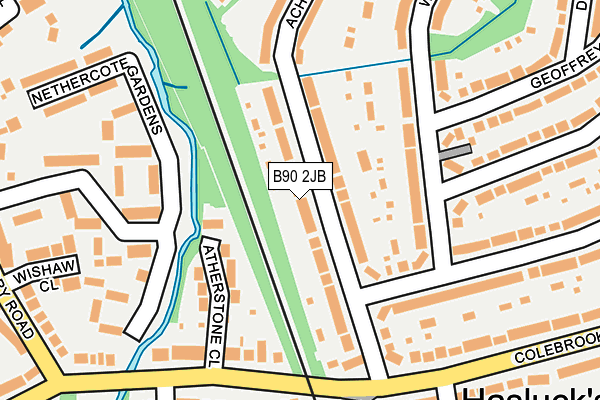 B90 2JB map - OS OpenMap – Local (Ordnance Survey)