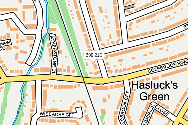 B90 2JE map - OS OpenMap – Local (Ordnance Survey)