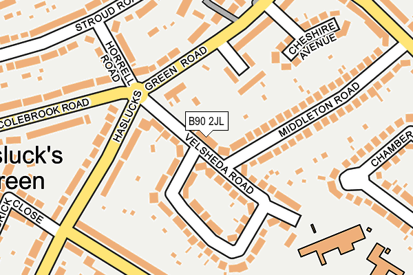 B90 2JL map - OS OpenMap – Local (Ordnance Survey)