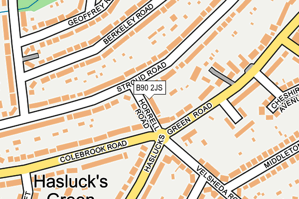 B90 2JS map - OS OpenMap – Local (Ordnance Survey)
