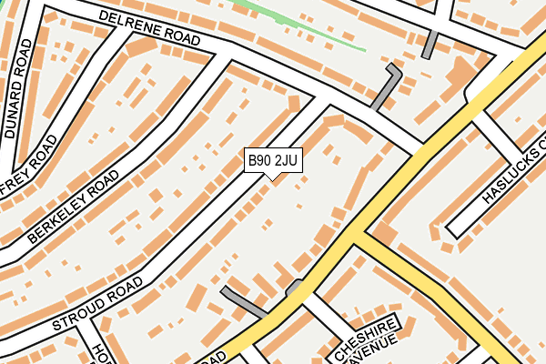 B90 2JU map - OS OpenMap – Local (Ordnance Survey)
