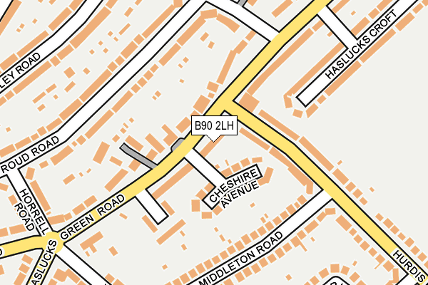 B90 2LH map - OS OpenMap – Local (Ordnance Survey)
