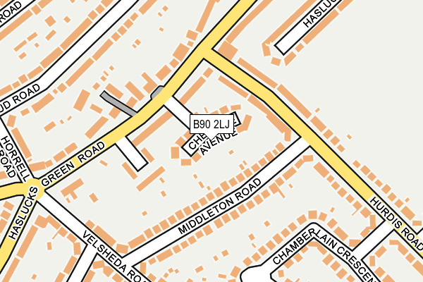 B90 2LJ map - OS OpenMap – Local (Ordnance Survey)