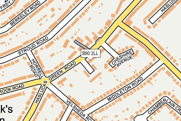 B90 2LL map - OS OpenMap – Local (Ordnance Survey)