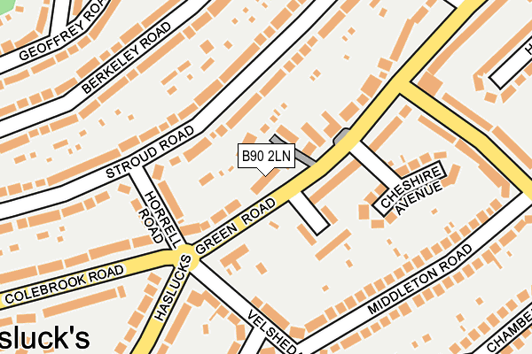 B90 2LN map - OS OpenMap – Local (Ordnance Survey)