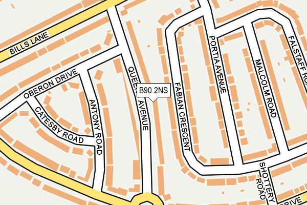 B90 2NS map - OS OpenMap – Local (Ordnance Survey)