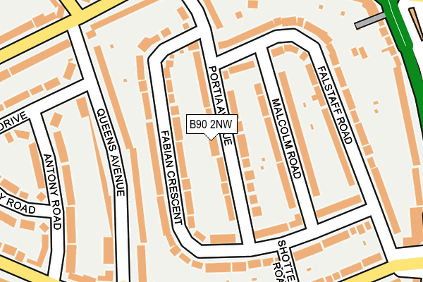 B90 2NW map - OS OpenMap – Local (Ordnance Survey)