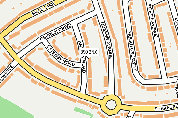 B90 2NX map - OS OpenMap – Local (Ordnance Survey)