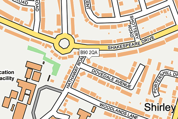 B90 2QA map - OS OpenMap – Local (Ordnance Survey)