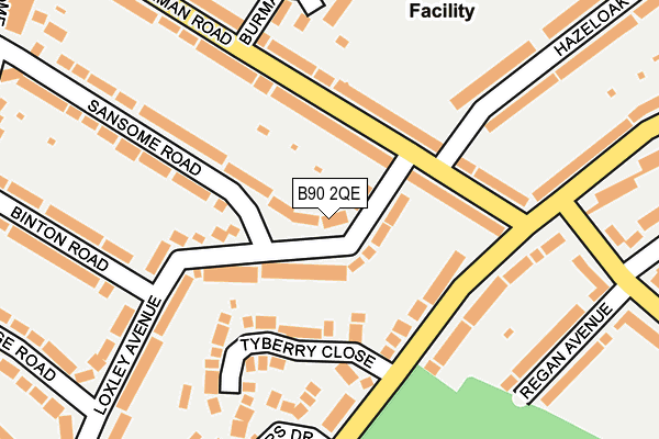 B90 2QE map - OS OpenMap – Local (Ordnance Survey)