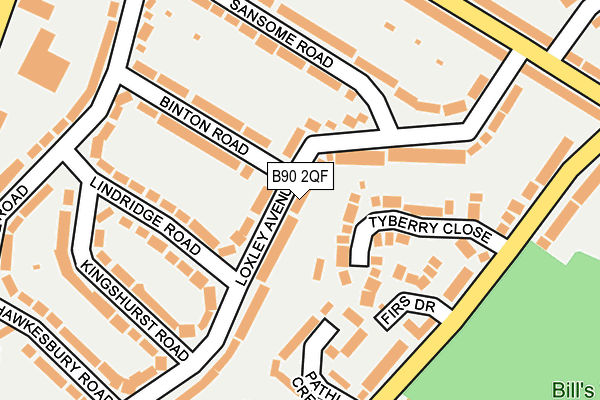 B90 2QF map - OS OpenMap – Local (Ordnance Survey)