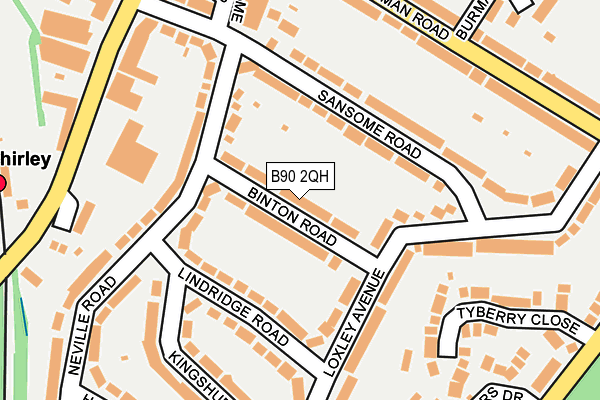 B90 2QH map - OS OpenMap – Local (Ordnance Survey)