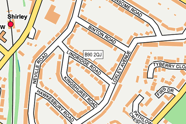 B90 2QJ map - OS OpenMap – Local (Ordnance Survey)