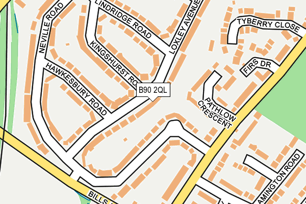 B90 2QL map - OS OpenMap – Local (Ordnance Survey)