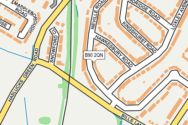 B90 2QN map - OS OpenMap – Local (Ordnance Survey)