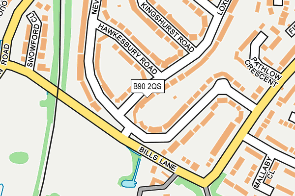 B90 2QS map - OS OpenMap – Local (Ordnance Survey)