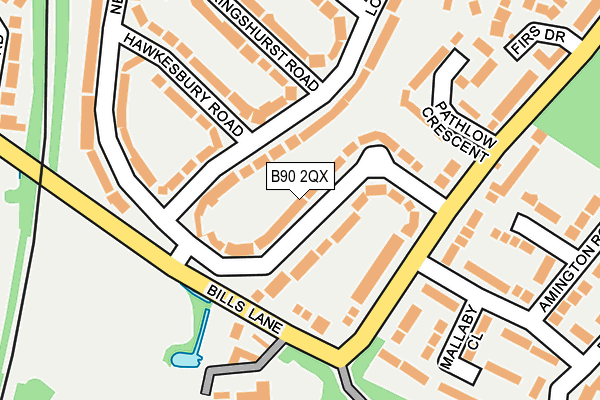 B90 2QX map - OS OpenMap – Local (Ordnance Survey)