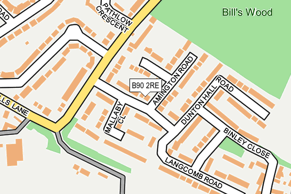 B90 2RE map - OS OpenMap – Local (Ordnance Survey)