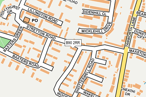 B90 2RR map - OS OpenMap – Local (Ordnance Survey)
