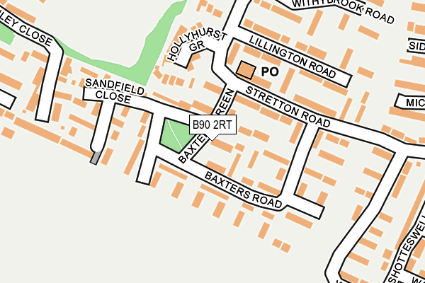 B90 2RT map - OS OpenMap – Local (Ordnance Survey)