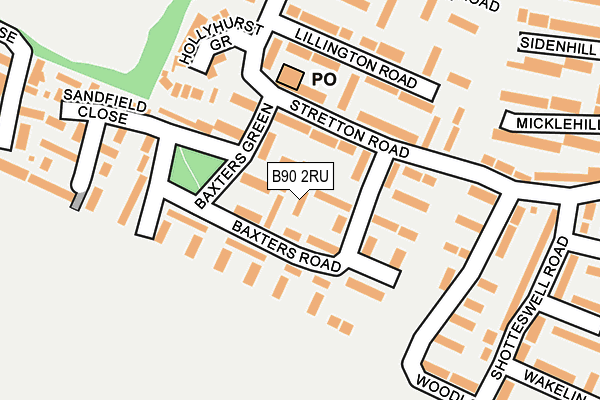 B90 2RU map - OS OpenMap – Local (Ordnance Survey)