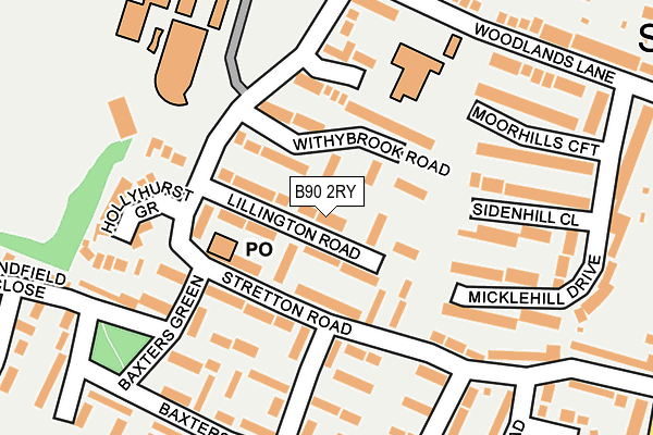 B90 2RY map - OS OpenMap – Local (Ordnance Survey)