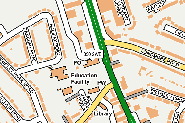 B90 2WE map - OS OpenMap – Local (Ordnance Survey)
