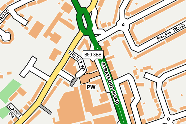 B90 3BB map - OS OpenMap – Local (Ordnance Survey)