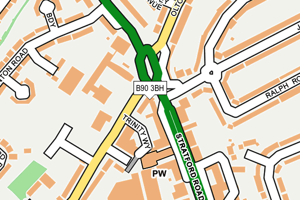 B90 3BH map - OS OpenMap – Local (Ordnance Survey)