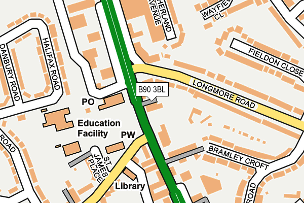 B90 3BL map - OS OpenMap – Local (Ordnance Survey)