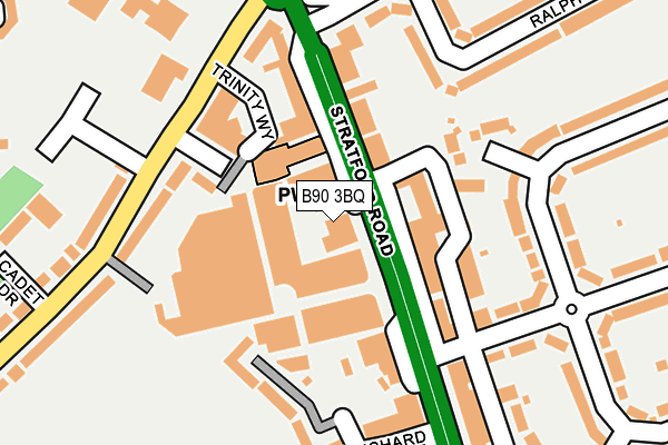 B90 3BQ map - OS OpenMap – Local (Ordnance Survey)