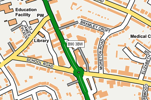 B90 3BW map - OS OpenMap – Local (Ordnance Survey)