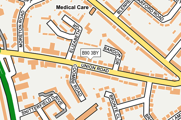 B90 3BY map - OS OpenMap – Local (Ordnance Survey)