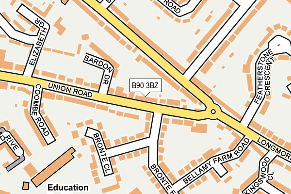 B90 3BZ map - OS OpenMap – Local (Ordnance Survey)