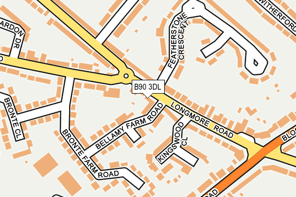 B90 3DL map - OS OpenMap – Local (Ordnance Survey)