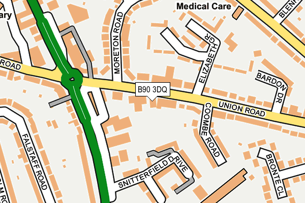 B90 3DQ map - OS OpenMap – Local (Ordnance Survey)