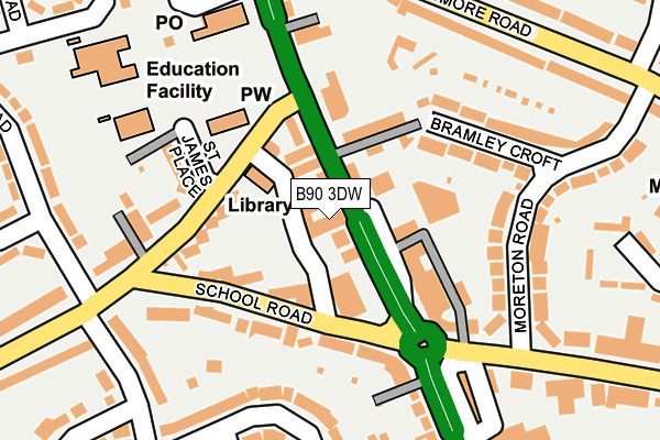 B90 3DW map - OS OpenMap – Local (Ordnance Survey)