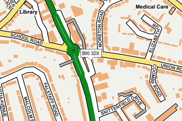 B90 3DX map - OS OpenMap – Local (Ordnance Survey)