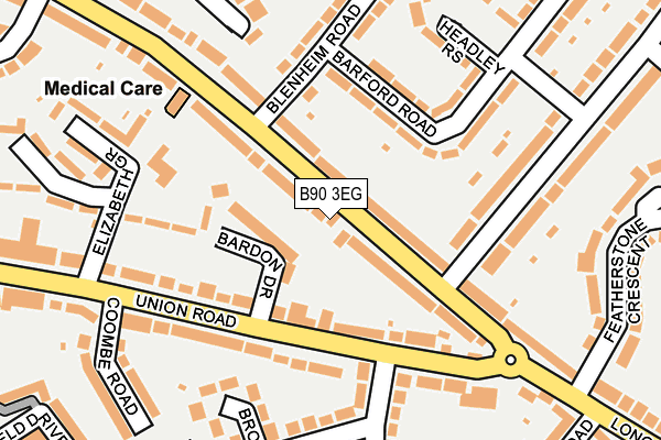 B90 3EG map - OS OpenMap – Local (Ordnance Survey)