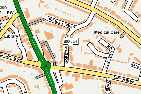 B90 3EH map - OS OpenMap – Local (Ordnance Survey)