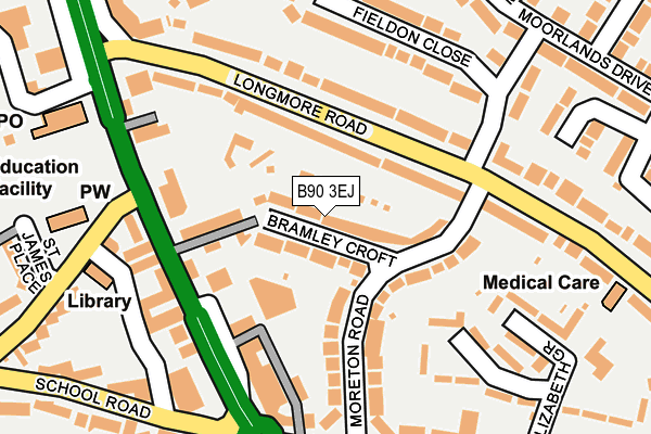 B90 3EJ map - OS OpenMap – Local (Ordnance Survey)