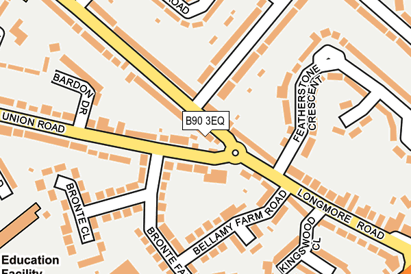 B90 3EQ map - OS OpenMap – Local (Ordnance Survey)