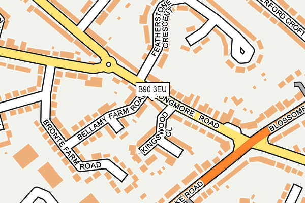 B90 3EU map - OS OpenMap – Local (Ordnance Survey)
