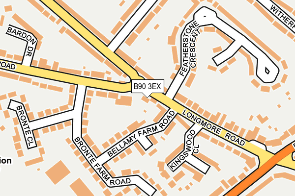 B90 3EX map - OS OpenMap – Local (Ordnance Survey)